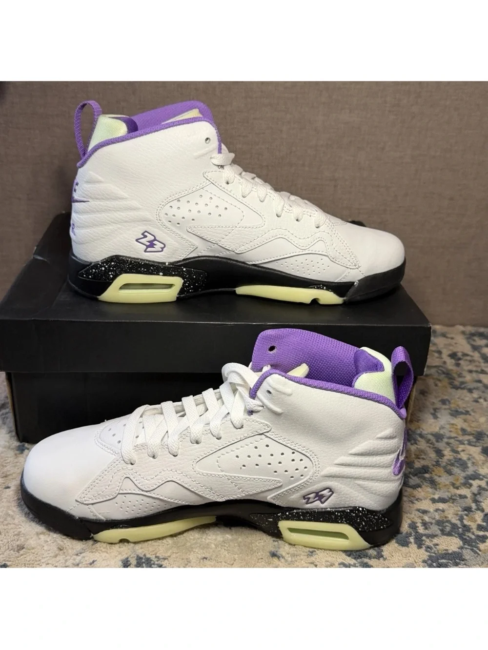 Nike Jordan MVP GS Size 6Y Shoes Raspberry White Black Purple NIB DZ5577 109